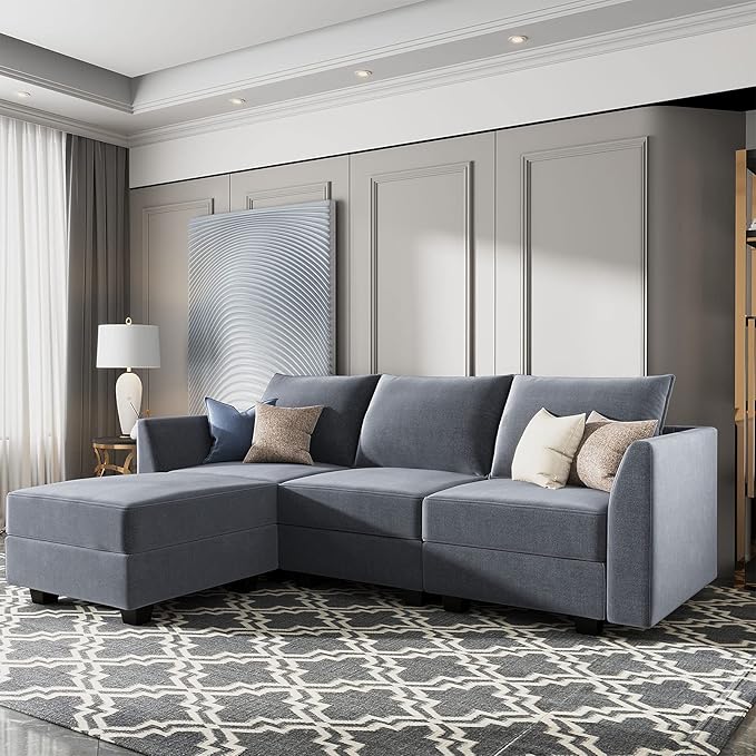 Convertible Sectional Couch Modular Sofa with Reversible Chaise Sectional Sofa Set
