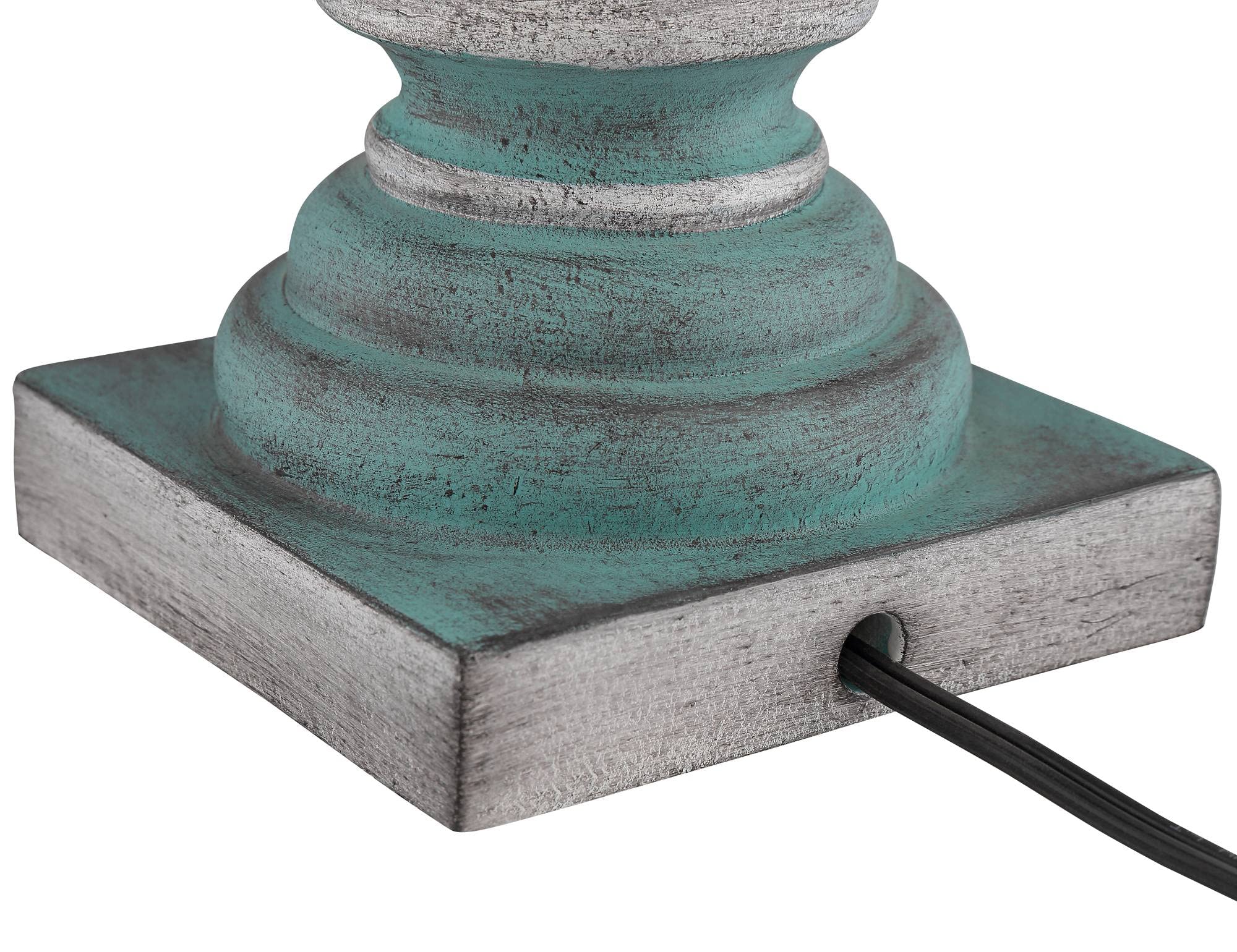 Patsy Traditional Cottage Table Lamps Set of 2 26 1/2" High Weathered Blue-Gray