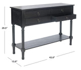 Safavieh Home Collection Haines Black 4-Drawer Bottom Shelf Console Table