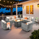 5 Pieces Patio Furniture Sets,Wicker Outdoor Sectional Sofa
