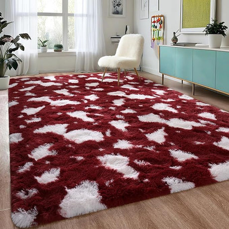 Fluffy Bedroom Rug Carpet - 5x7 Feet Shaggy Area Rugs for Living Room, Soft Rug for Girls Boys Kids Room,