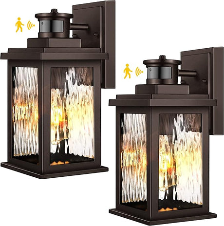 2 Pack Motion Sensor Outdoor Lights, Dusk To Dawn Outdoor Lighting, Modern Led