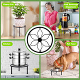 VECELO Metal Plant Stands Set of 5, Multiple Heavy Duty Flower Pot Stand, Round Plant Holder, Black