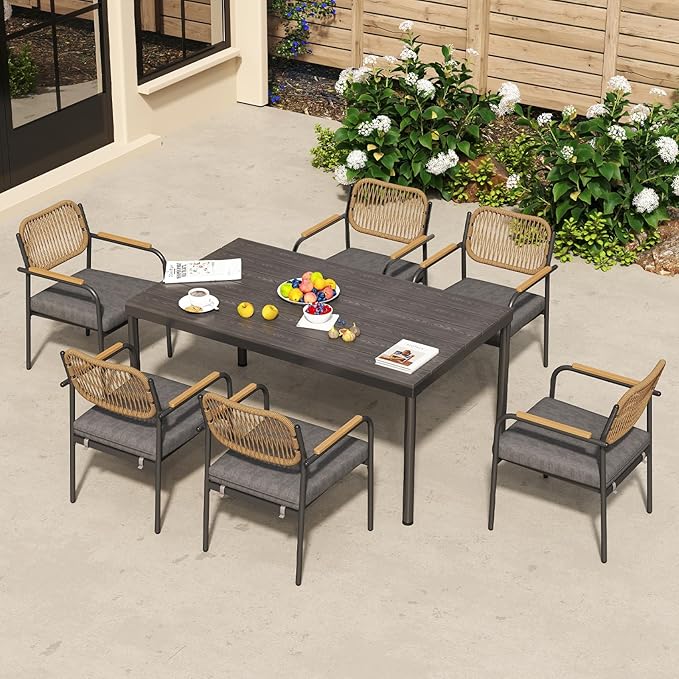 Outdoor Dining Set for 6, Patio Dining Furniture Sets