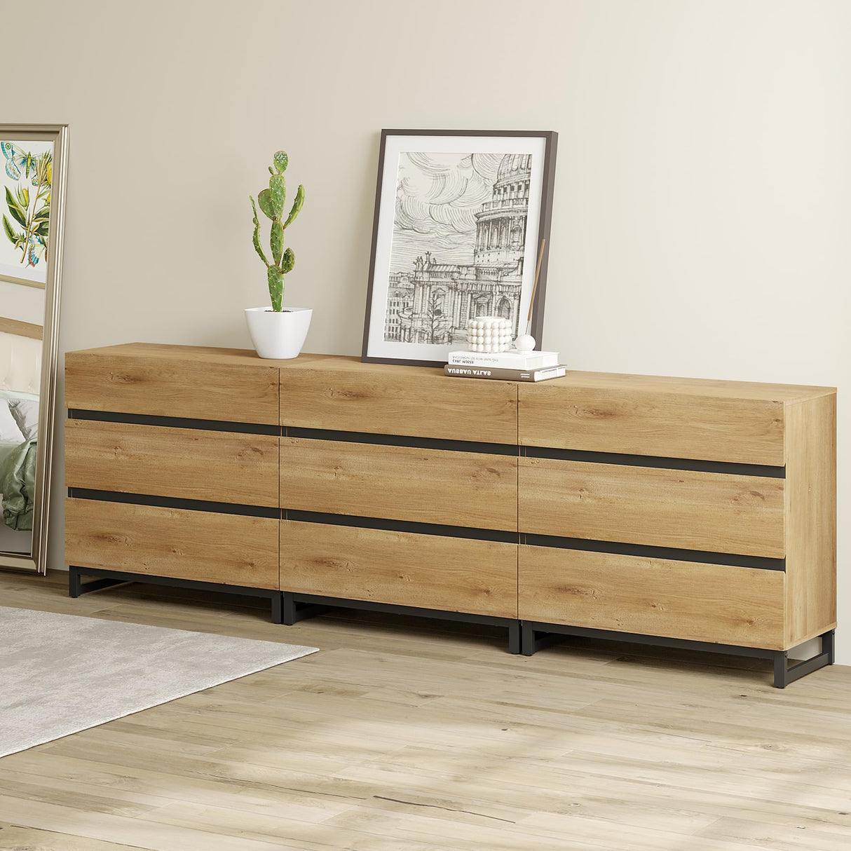 Dresser for Bedroom, Closet Organizers and Storage with 9 Drawers, Chest of Drawers