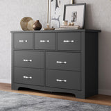 Modern 7 Drawers Dresser for Bedroom, Wood Dresser Tall Chest of Drawers