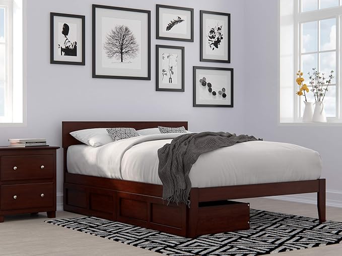 with Underbed Drawers, White