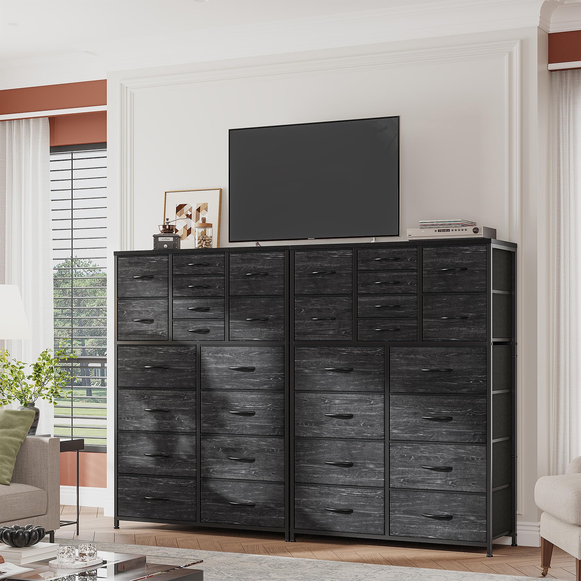 Tall Dresser for Bedroom with 16 Drawer, Fabric Bedroom Dressers & Chests of Drawers