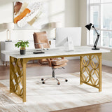 63-inch Executive Desk, Modern Office Desk with Strong Metal Frame