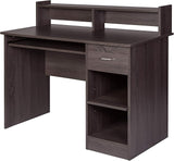 Essential Computer Desk, Hutch with Pull-Out Keyboard, Black