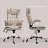 High Back Vibration Massage Office Chair with Heat - Cream White