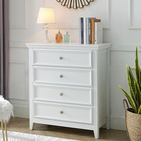 White Dresser for Bedroom, White 7-Drawer Dresser, Modern 7 Chest of Drawers