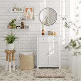 Bathroom Storage Cabinet Free Standing, with Drawer and Adjustable Shelf, Kitchen