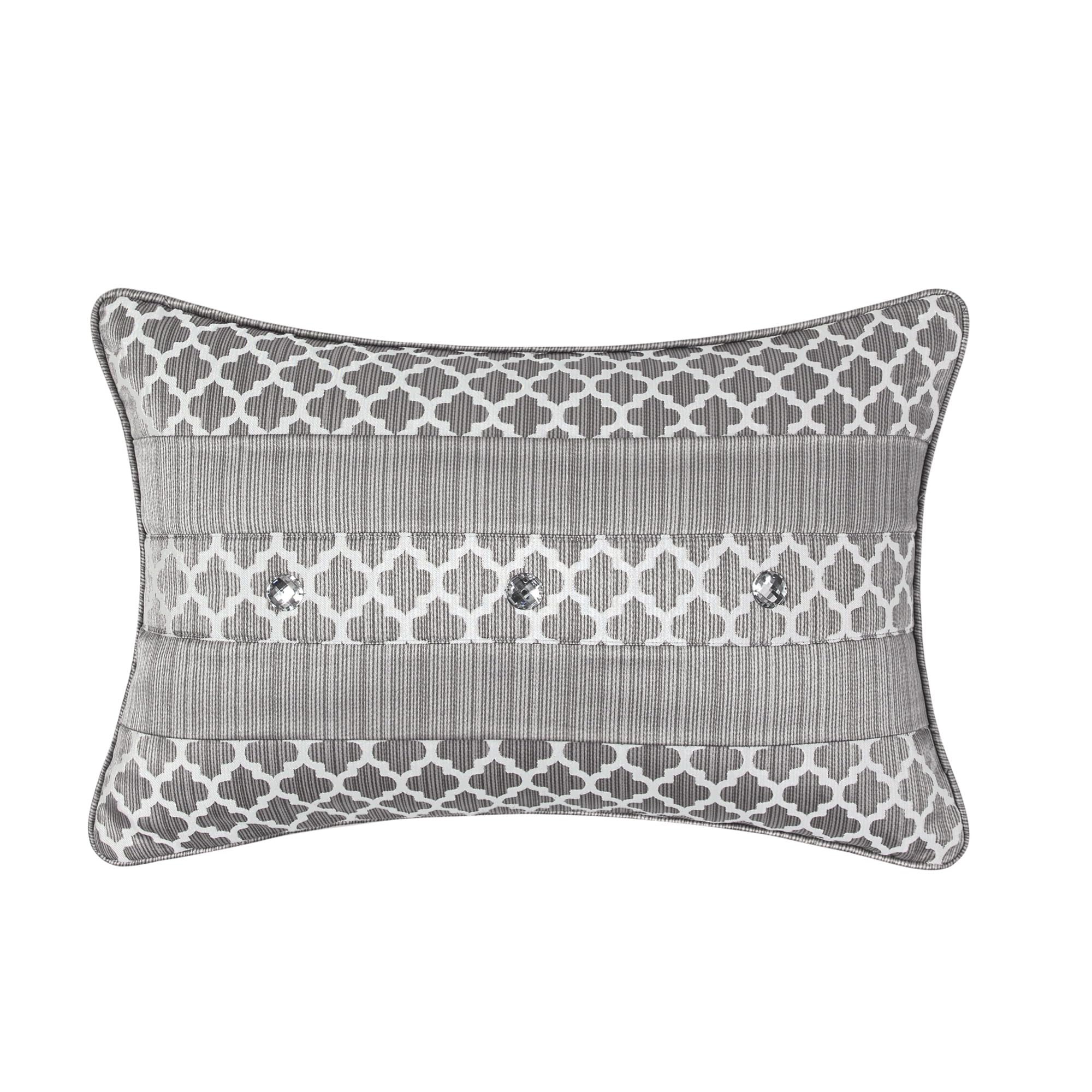 9-Piece Jacquard Damask Comforter Set - Queen Size Silver Gray