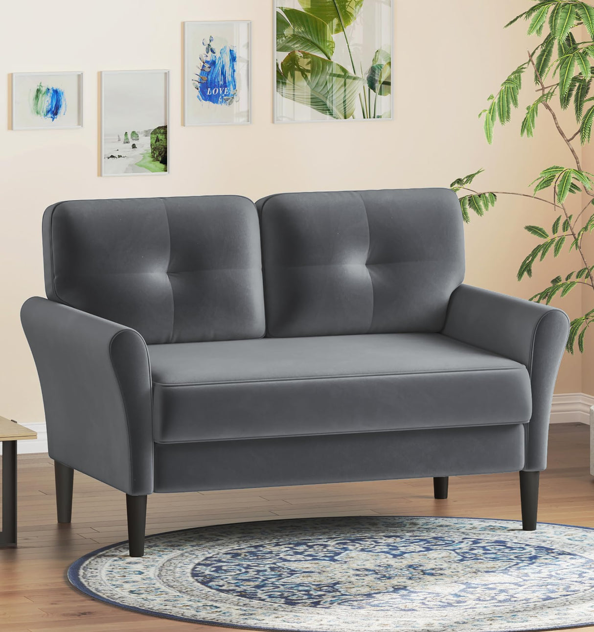 48" Loveseat Sofa, Small Couch for Bedroom