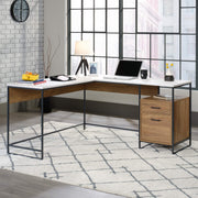 Tremont Row Modern L-Shaped Desk with Storage, Sindoori Mango Finish