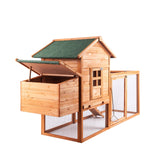 80" Chicken Coop for 2-4 Chickens Outdoor Wooden Hen House Poultry Pet Hutch