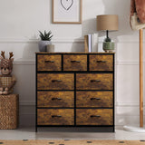 Fabric Dresser for Bedroom - Chest of 9 Drawers, Tall Storage Tower, Clothing Organizer