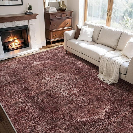 Rugs for Living Room Rug Carpet Vintage 8x10 Rug Machine Washable Rugs for Bedroom