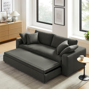 Commix Down Filled Fabric Sleeper Sofa in Gray