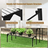Giantex 3 Tiers Metal Plant Stand, Ladder Flower Pots Holders, 3 Tiers Step Plant Display Rack, Heavy Duty Utility Storage Organizer Rack for Home Garden Patio Balcony, Stair Style Plant Stand