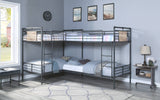 Cordelia Twin Over Twin Metal Bunk Bed in Sandy Black and Dark Bronze