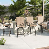 Outdoor Swivel Bar Stools Set of 2, Premium Patio Bar Stools, Textilene Bar Height