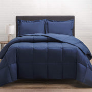 Allied Essentials Cotton Twill Down Comforter (Navy, Twin)