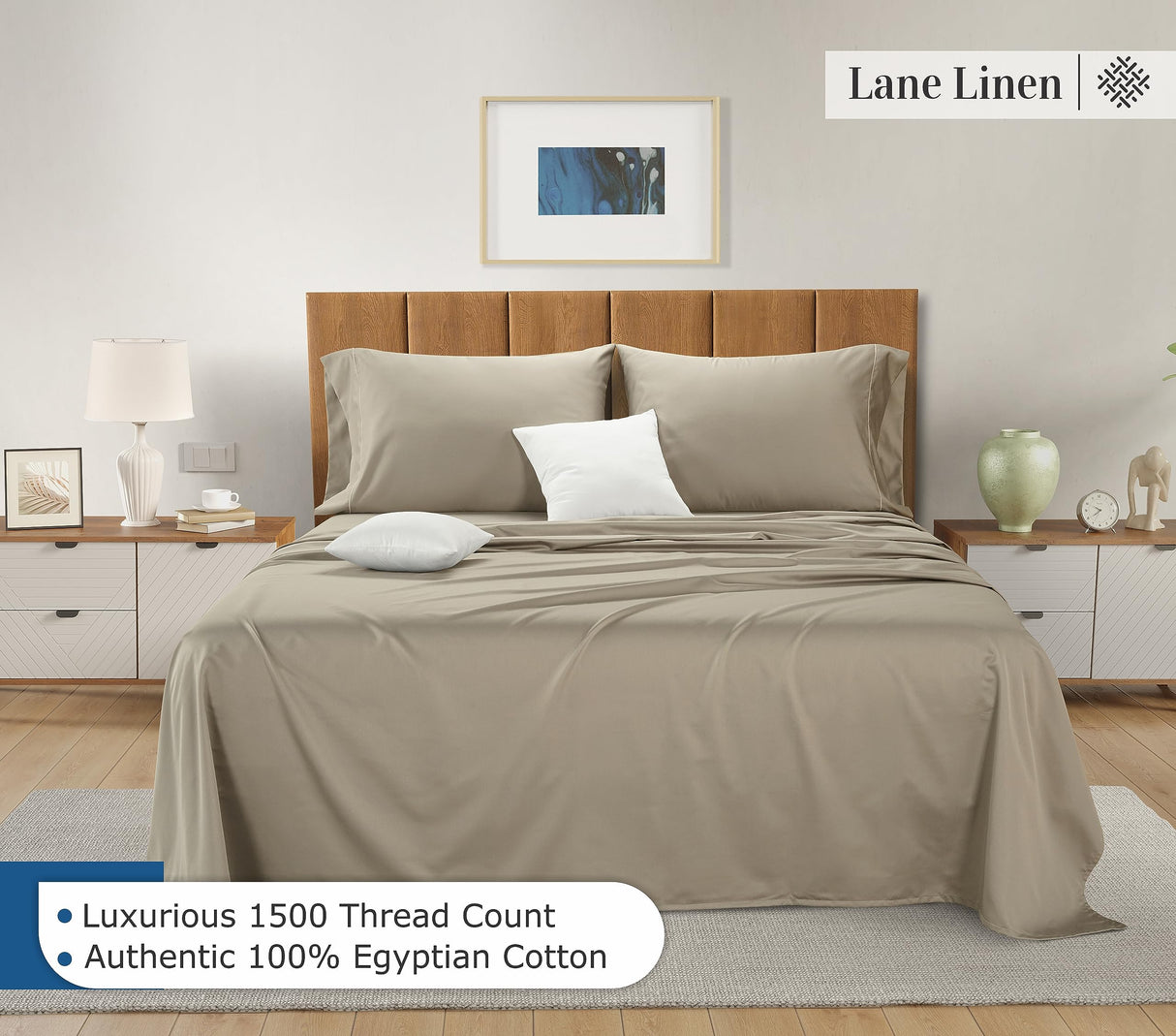 100% Egyptian Cotton California King Sheet Sets - 1500 TC, 4 Piece - Cal King Size Hotel Bedding Set