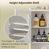 Over The Toilet Storage Cabinet with Double Doors, 4 Tier Bathroom Organizer Rack Space Saver