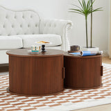 Coffee Table, Modern Round Coffee Table Set of 2 with Storage Compartment