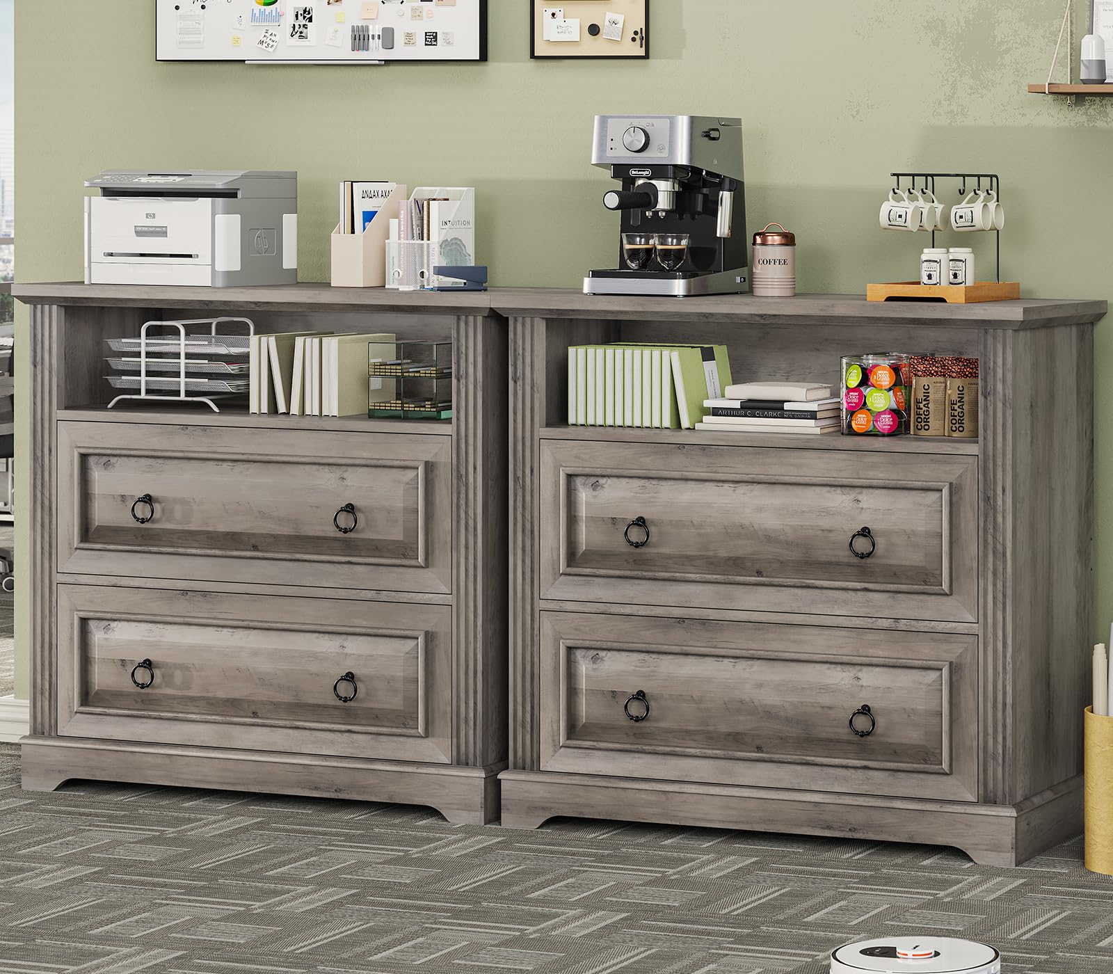 2 Drawer File Cabinet, Farmhouse Filing Cabinet