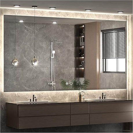 48 x 30 Inch Backlit Mirror Bathroom LED Mirror, Bathroom Mirror with Lights 3 Colors