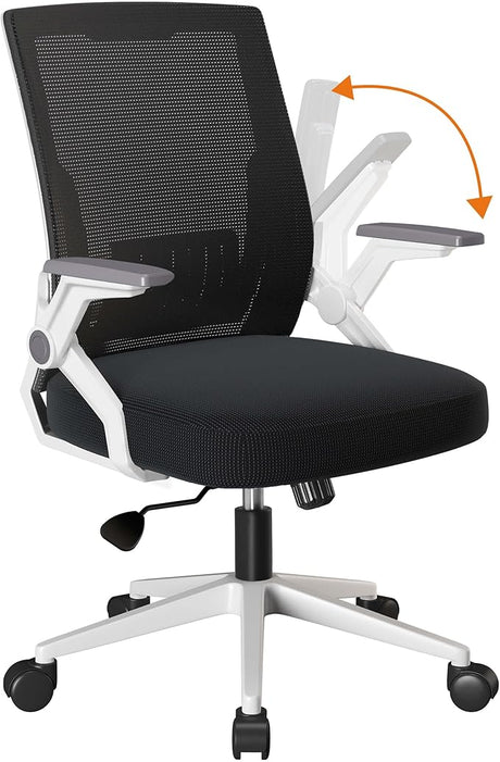 Chair with Flip-up Armrests Ergonomic Computer Desk Chair Foldable Mesh Task