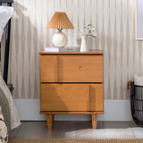 Sprague Contemporary Detailed Drawer Solid Wood Nightstand, 20 Inch, Caramel