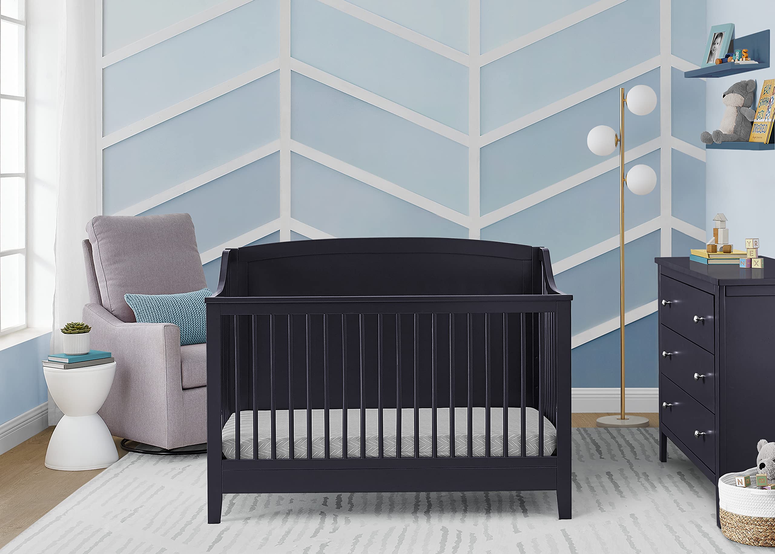 Campbell 6-in-1 Convertible Crib - Greenguard Gold Certified, Midnight Grey