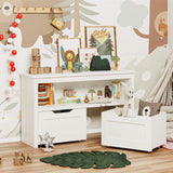 IRONCK Toy Storage Organizer with Drawers, Floor Toy Box with Wheels and Open Shelf, Storage Chest for Nursery, Playroom and Bedroom, White