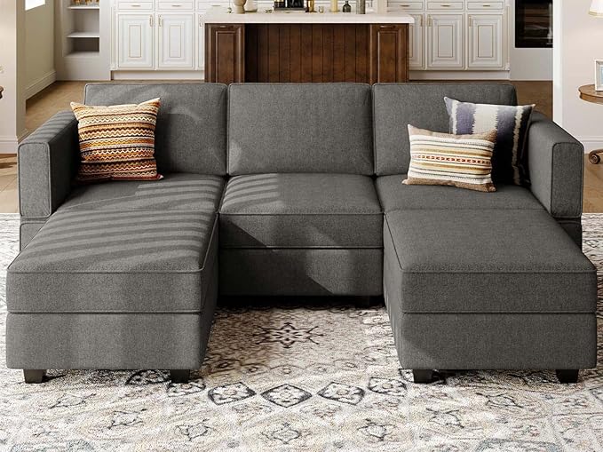 Modular Sectional Couch U-Shape Modulars Reversible Sectional Sofa