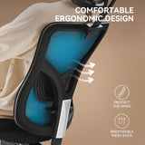 Ergonomic Office Chair, Desk Chair with 2'' Adjustable Lumbar Support, Headrest,