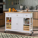 Kitchen Island Cart on Wheels - Rolling Kitchen Table with Storage