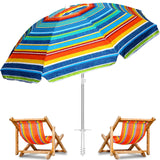 3 Pack 6.5FT Beach Umbrellas for Sand Outdoor Portable Beach