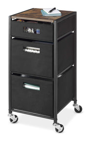 Rolling 3-Drawer Storage Utility Cart, Brown