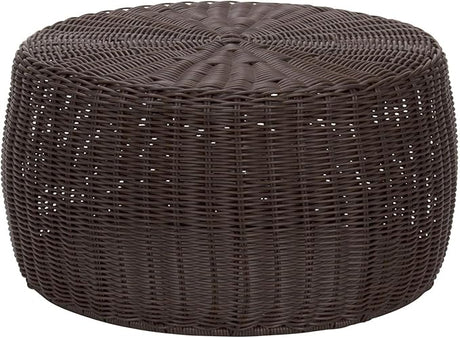 ML-5005 Resin Wicker Footstool Ottoman | Brown(16"D x 16"W x 9"H)