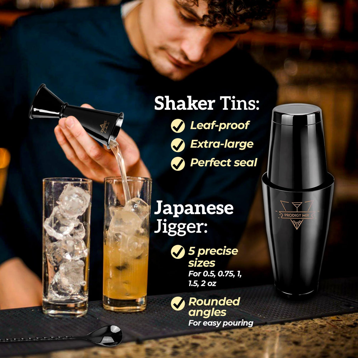 Bartender Kit 20-Piece Boston Cocktail Shaker Set for Mixing