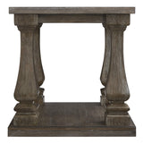 Modern Country Rectangular End Table, Weathered Brown