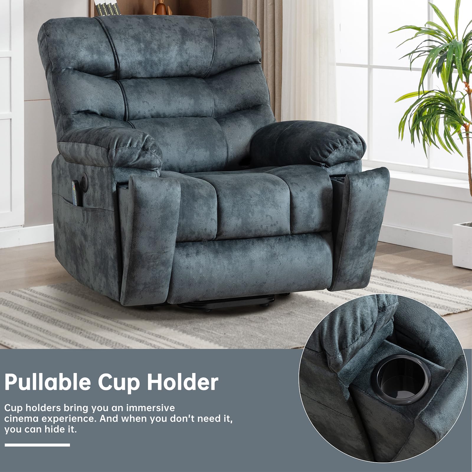 Large Power Lift Recliner Chair for Elderly with Massage and Heated, Heavy Duty