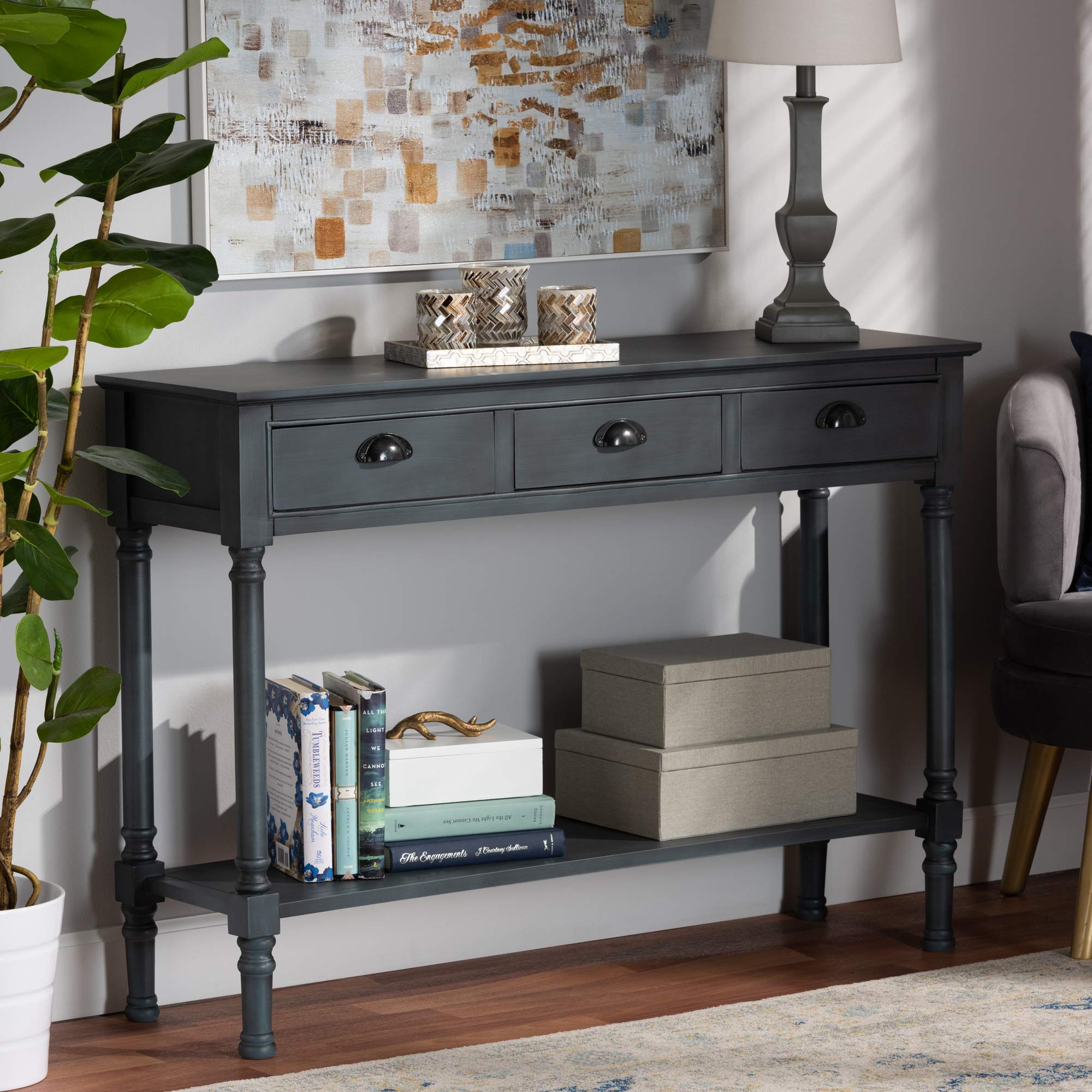 Garvey Console Tables, Dark Blue Gray