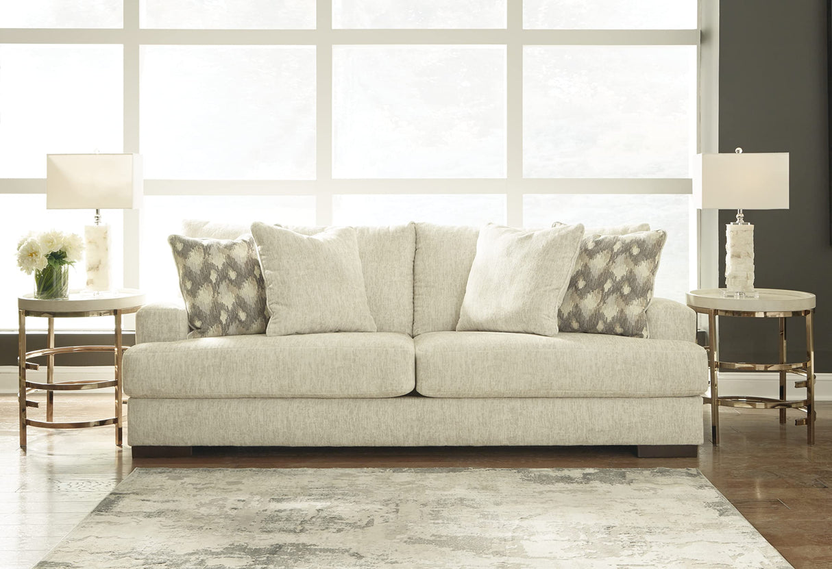 Signature Design by Ashley Caretti Contemporary Sofa with Accent Pillows, Beige