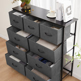 Dresser for Bedroom, Storage Tower with 9, Chest of Drawers with Fabric Bins Sturdy