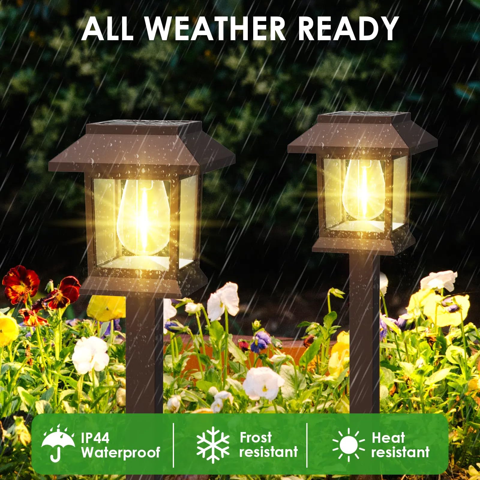 Solar Pathway Lights Outdoor, 12 Pack Upgraded LED Waterproof Solar